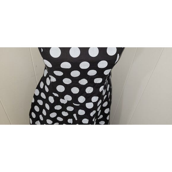 Ruby Rox Sz 11 Black White Large Polka Dot Strapless Y2K Vintage Zip Back Dress - Picture 3 of 11